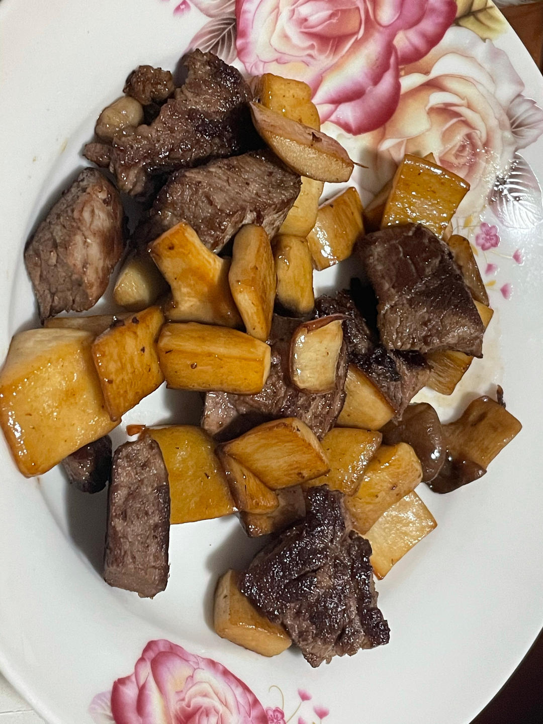 黑胡椒杏鲍菇牛肉粒