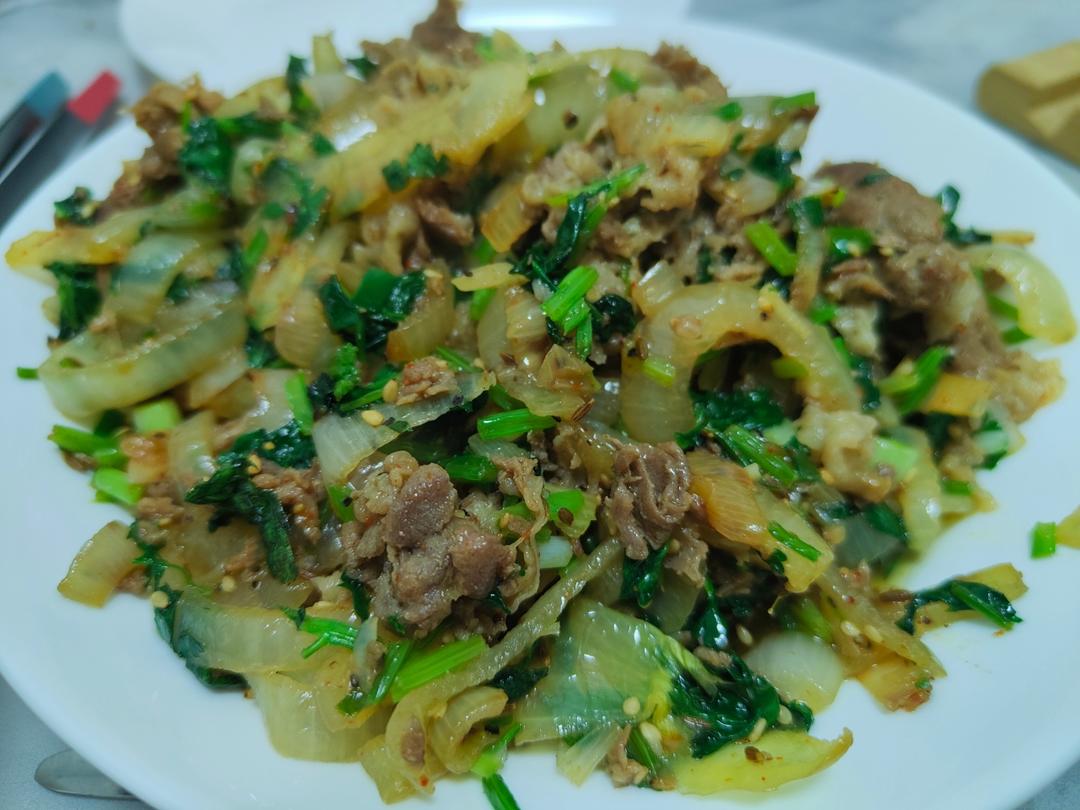 洋葱炒羊肉卷
