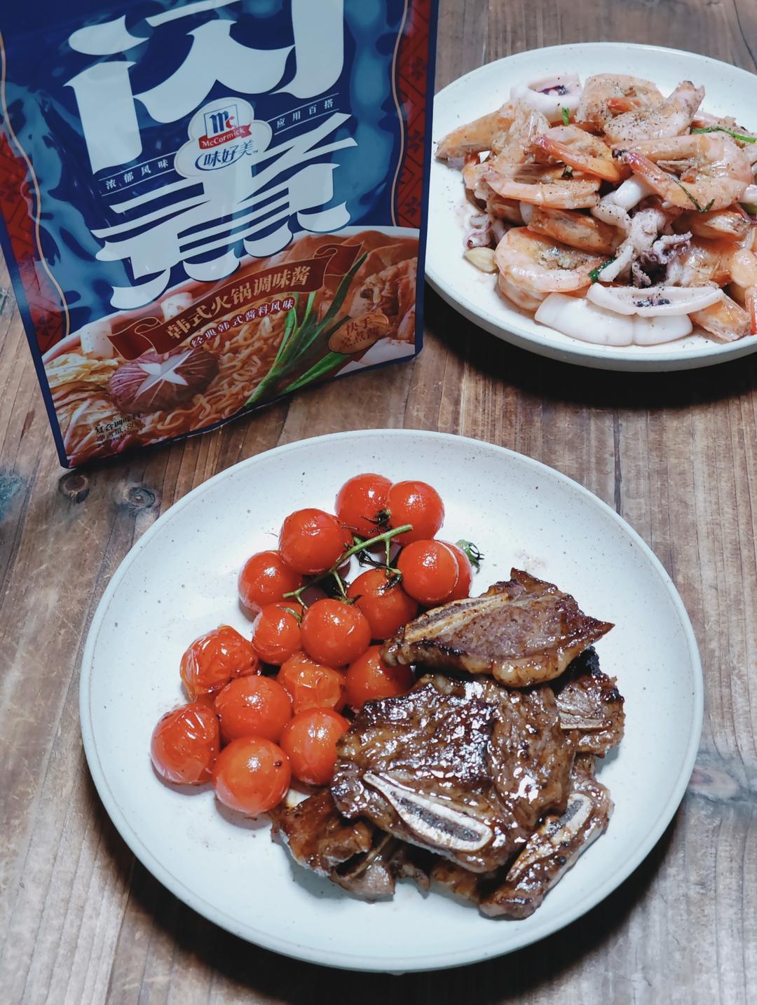 大口吃肉|火山牛排韩式拌饭