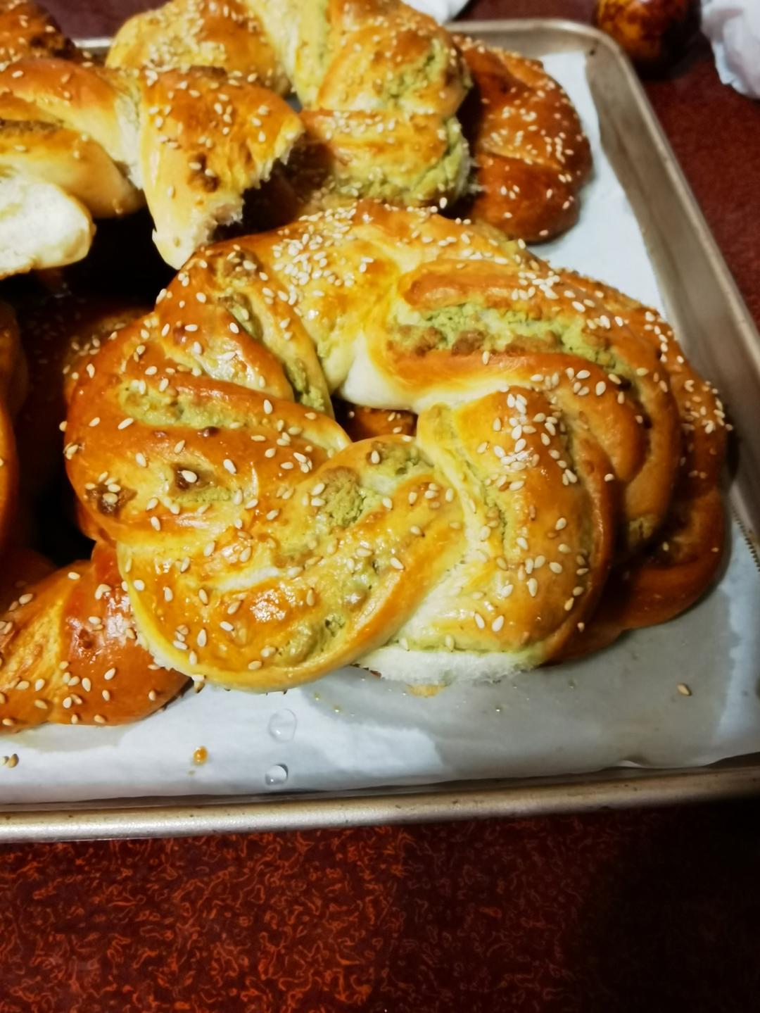 抹茶奶酥皇冠面包-不藏私面包匠人