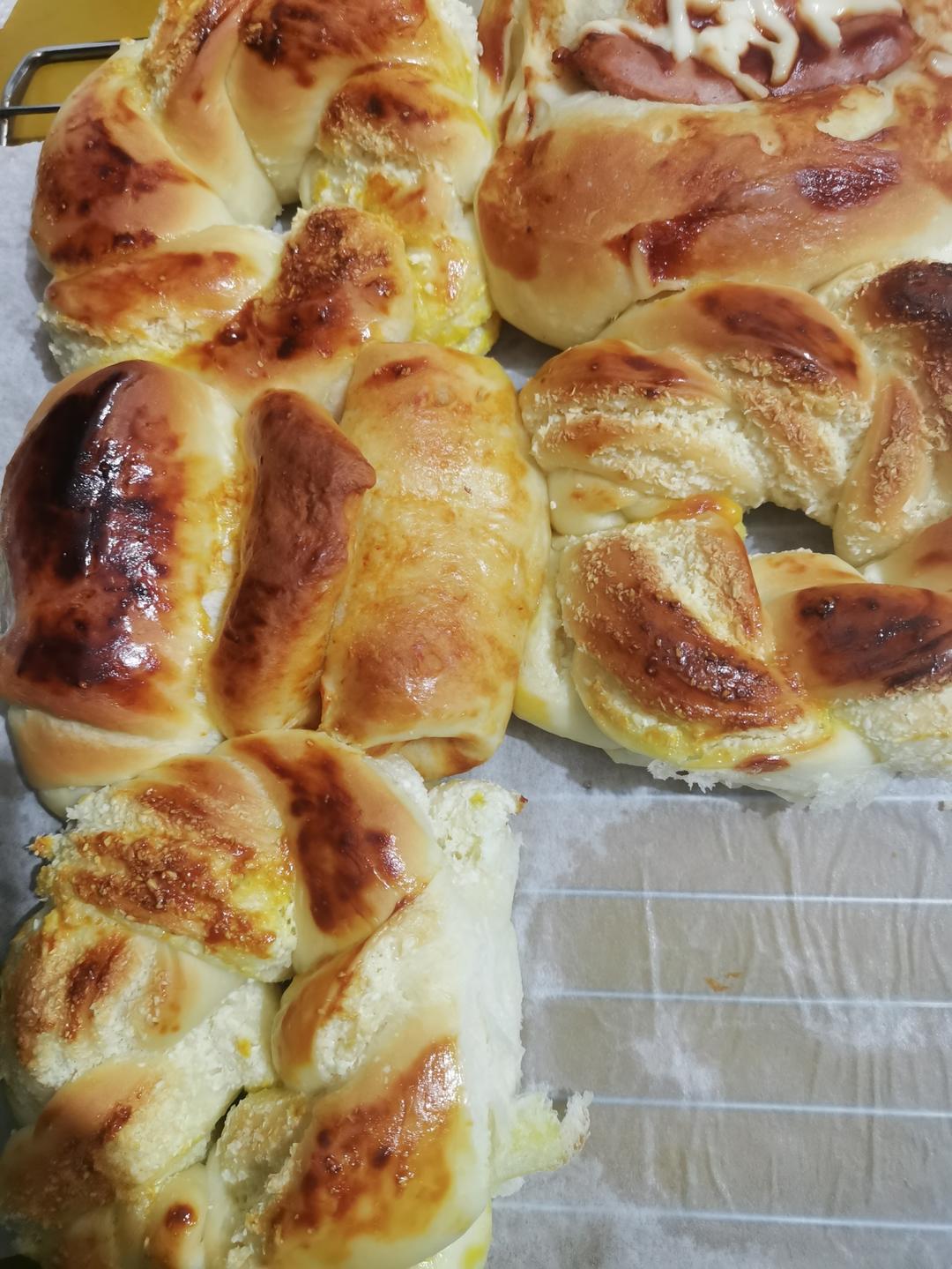 手揉小小牛角包🥐（牛奶面包配方）