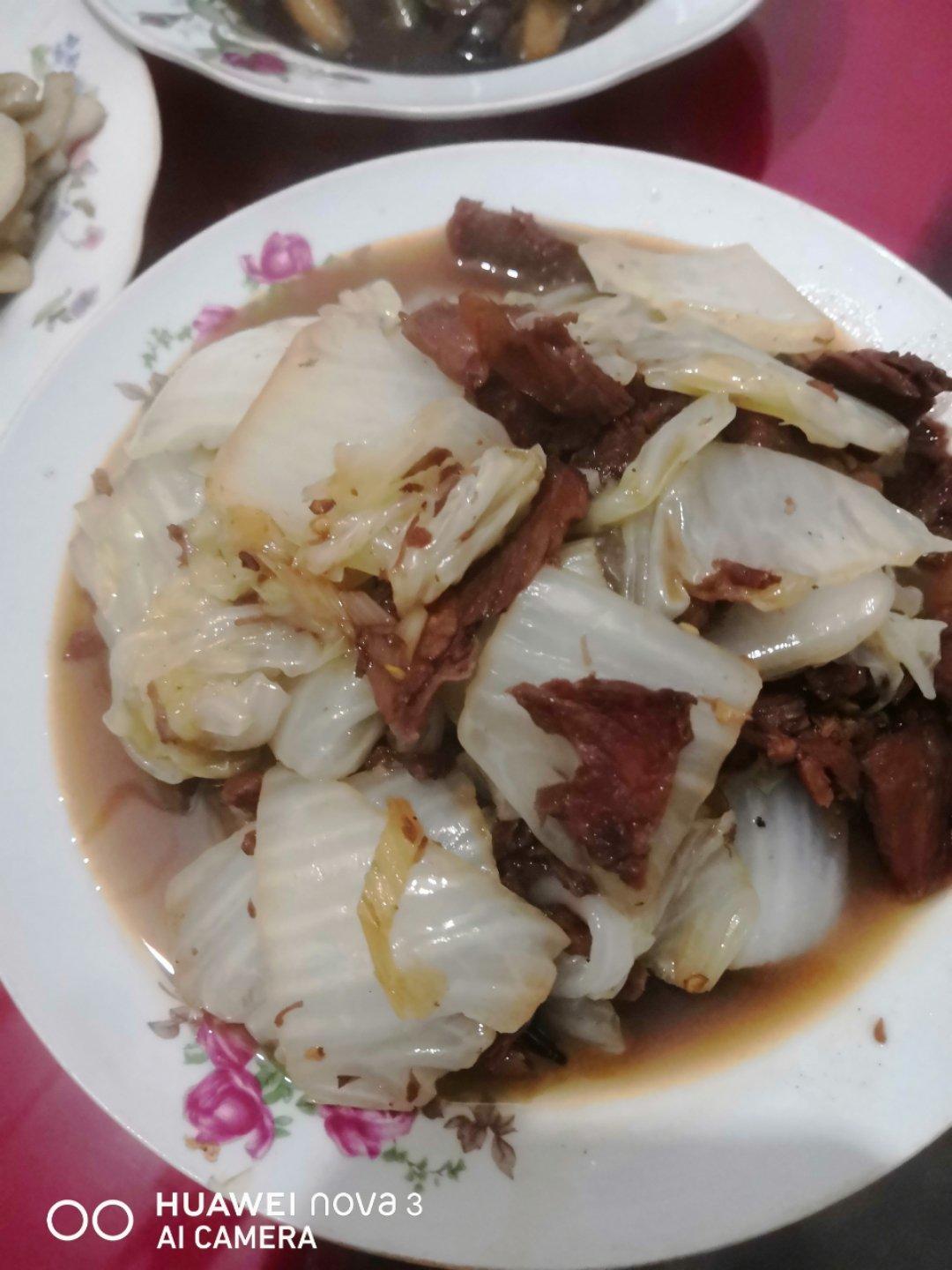 熟牛肉炒大白菜