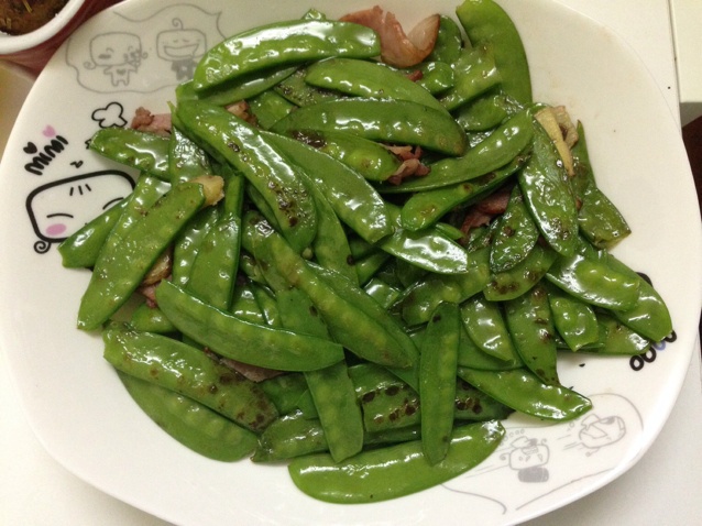腊肠炒荷兰豆