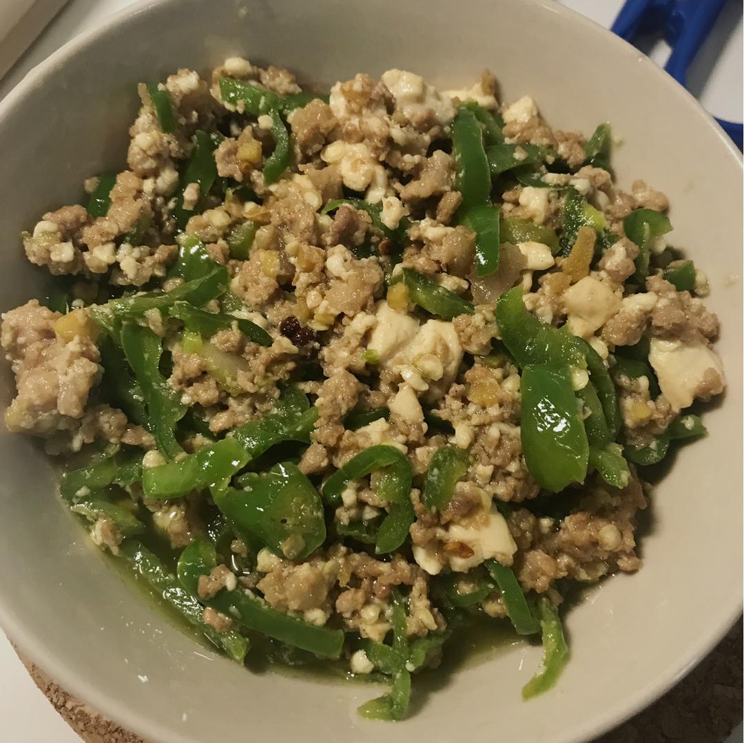 青椒炒肉沫
