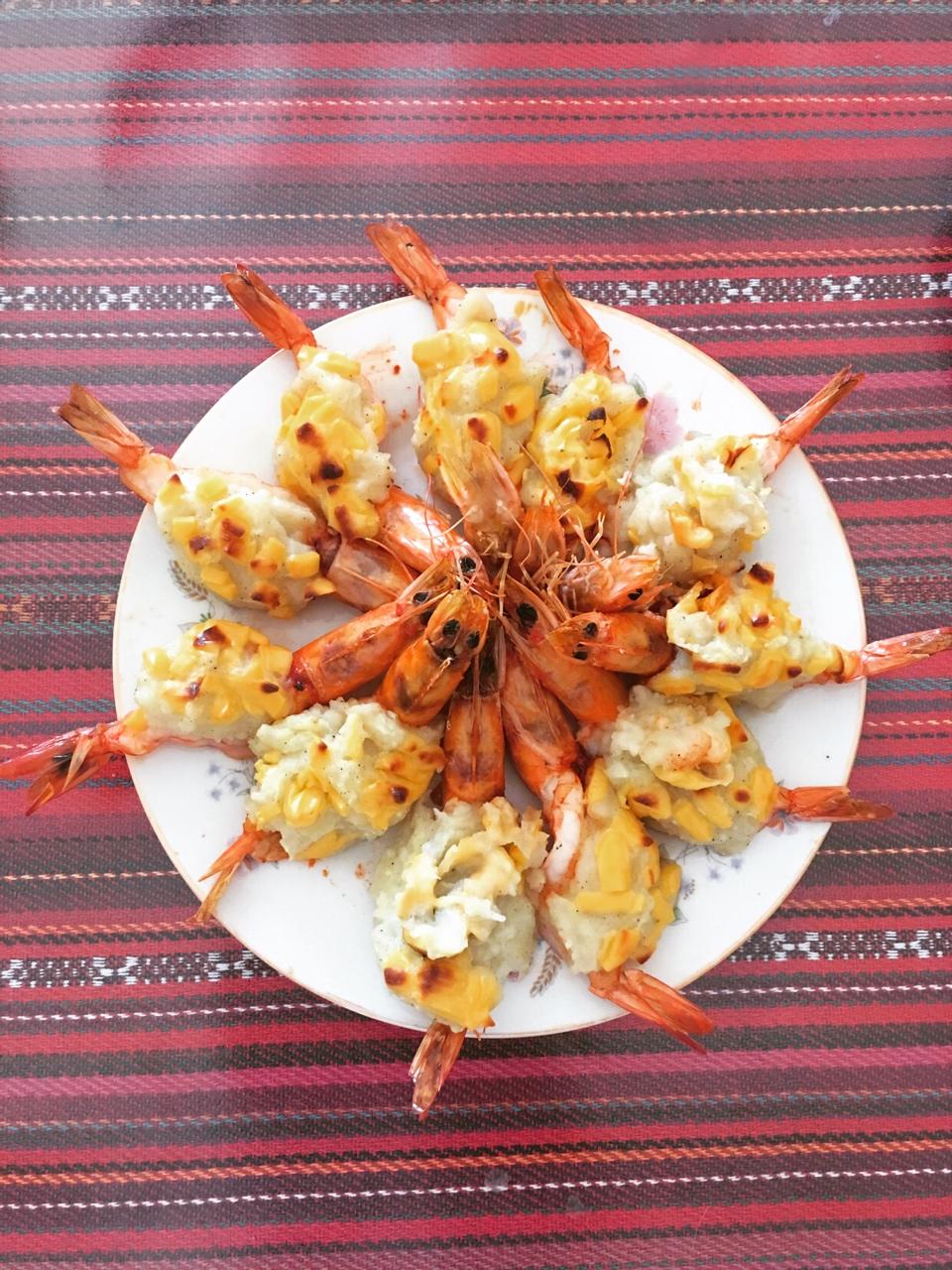 芝士烤虾（无蒜蓉版）