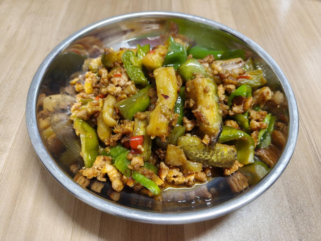 茄子炒肉沫