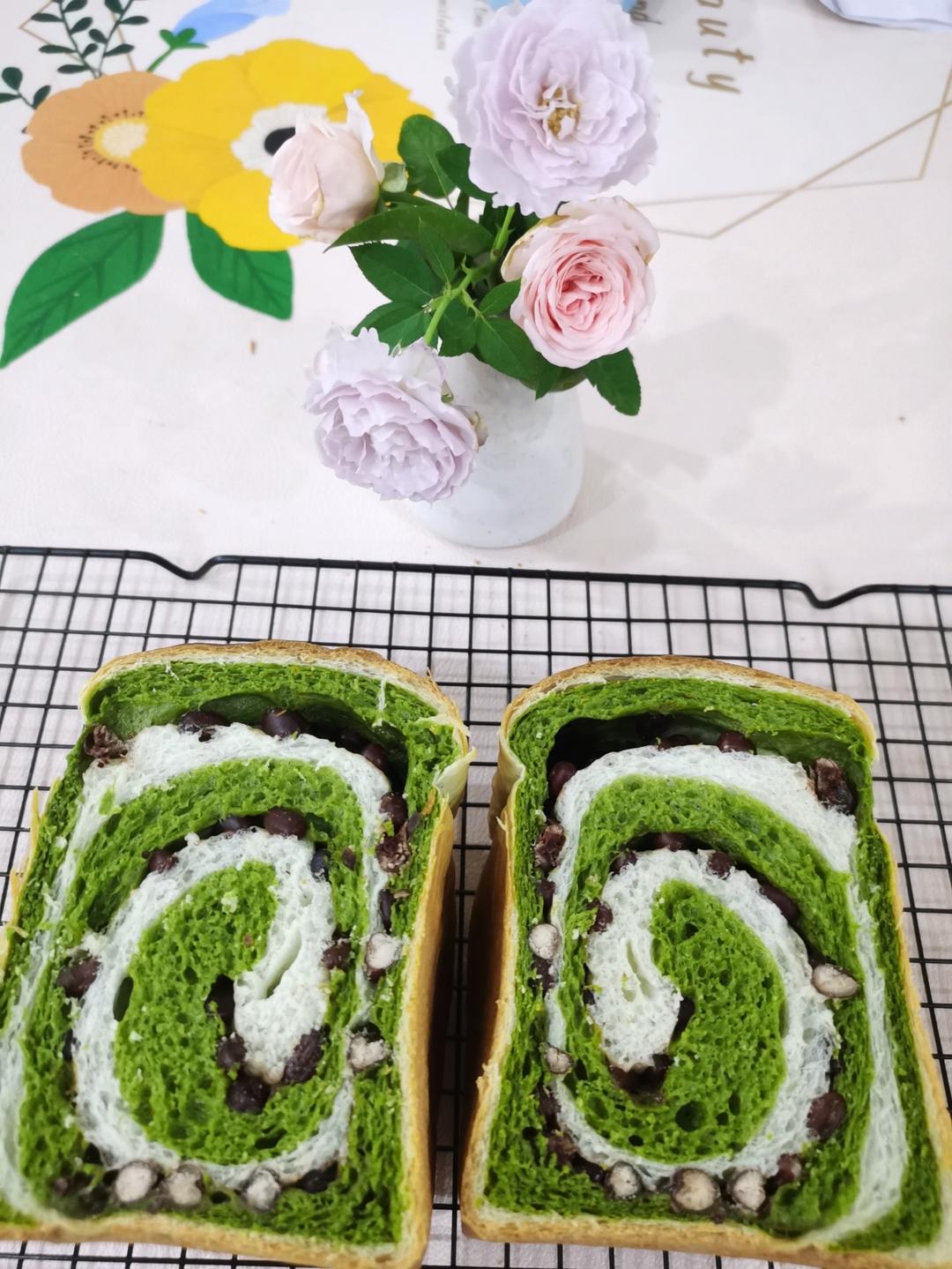 蜜豆抹茶双色吐司（波兰种）