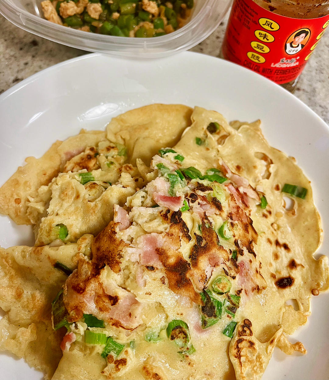葱花火腿鸡蛋软饼