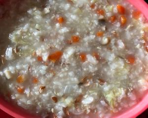 宝宝辅食👶香菇青菜胡萝卜廋肉红米粥的做法 步骤3