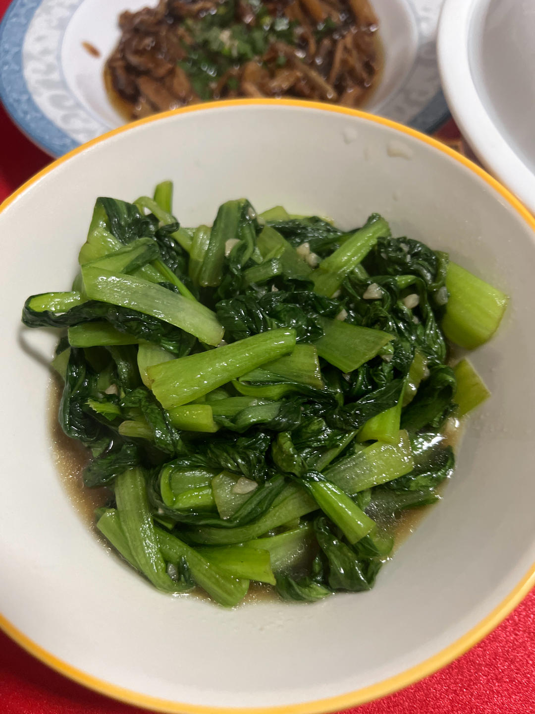 清炒鸡毛菜(蒸鱼豉油版本，不修图)