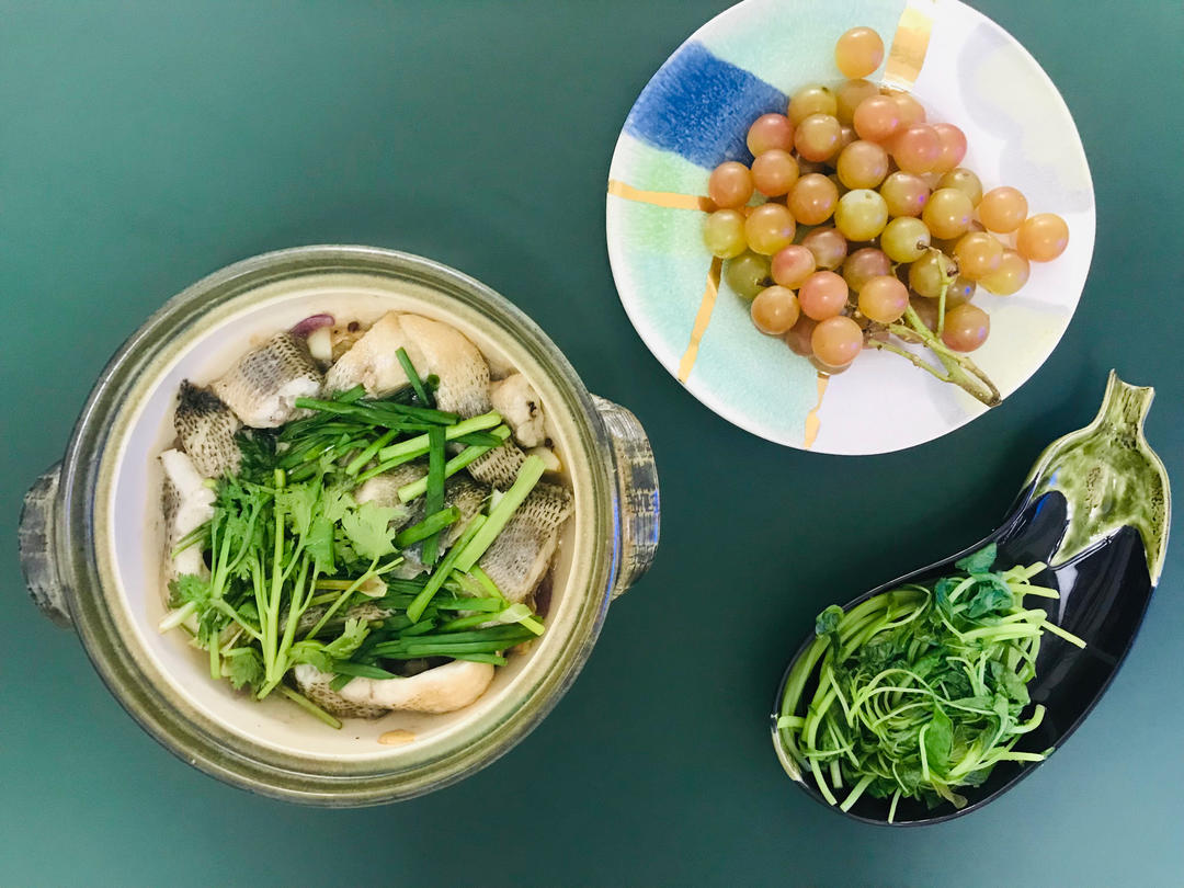 葱香焗鲈鱼