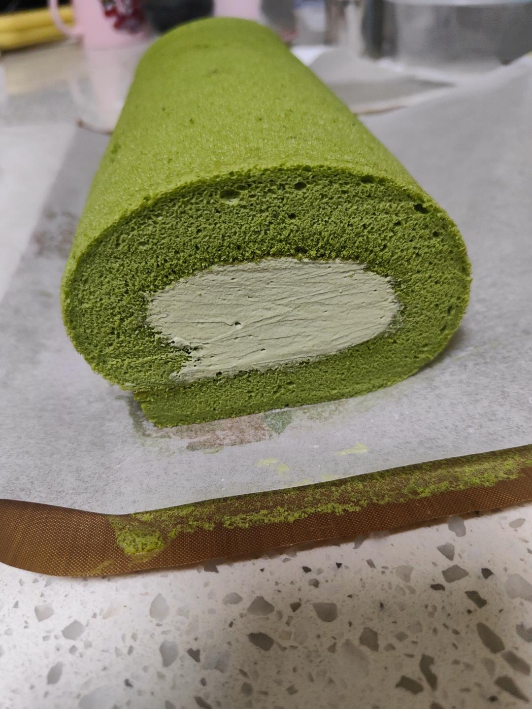 抹茶奶油蛋糕卷，一抹，倾心