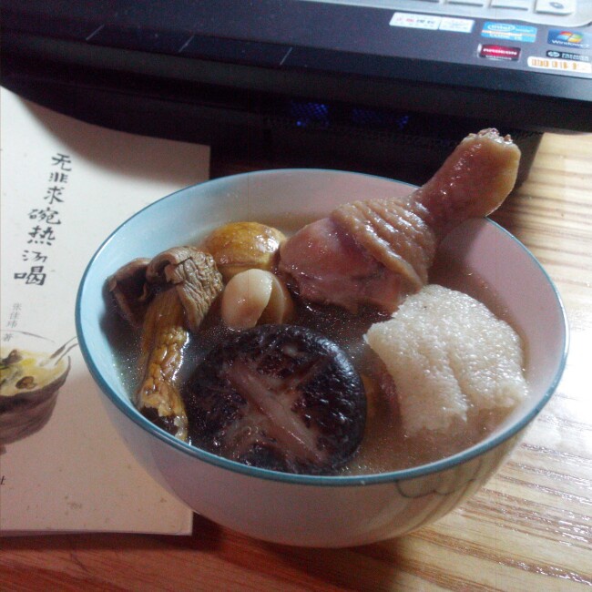 姬松茸竹荪菌菇鸡汤