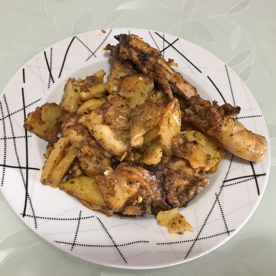 新奥尔良烤鸡腿土豆