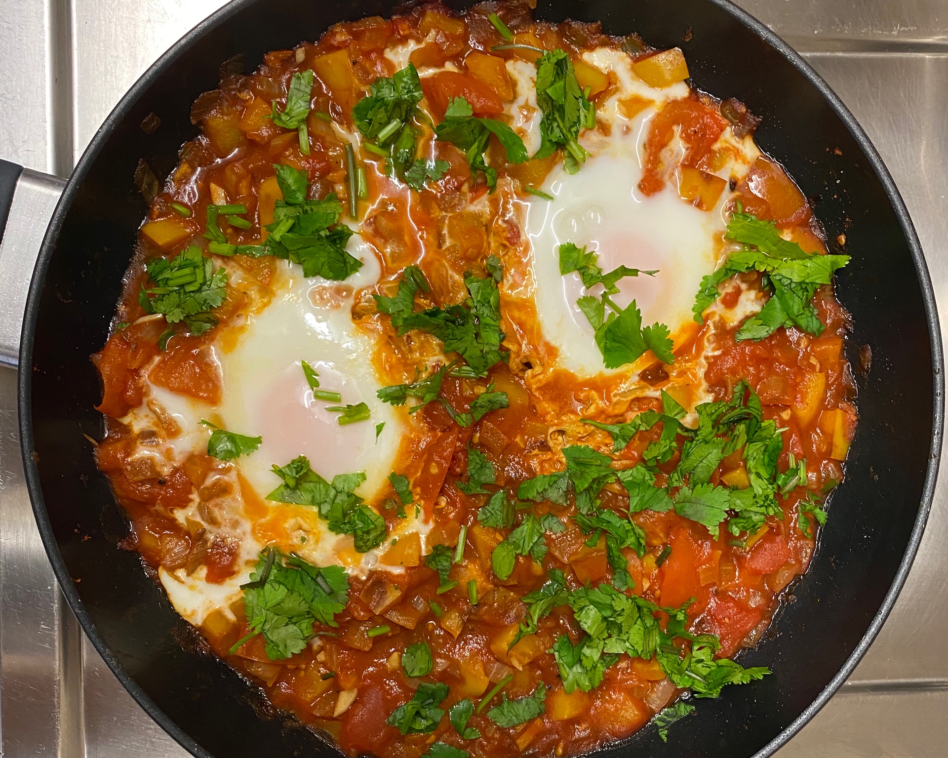 【留学菜谱】北非蛋Shakshuka（无烤箱版）的做法 步骤11