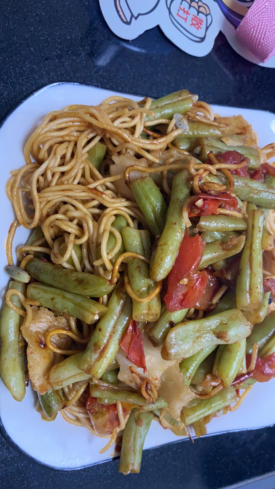 史上最浓郁西红柿豆角焖面‼️好吃到舔碗底儿