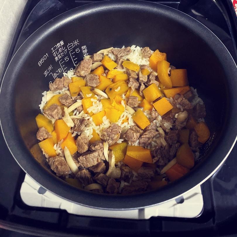 南瓜🎃牛肉香菇焖饭