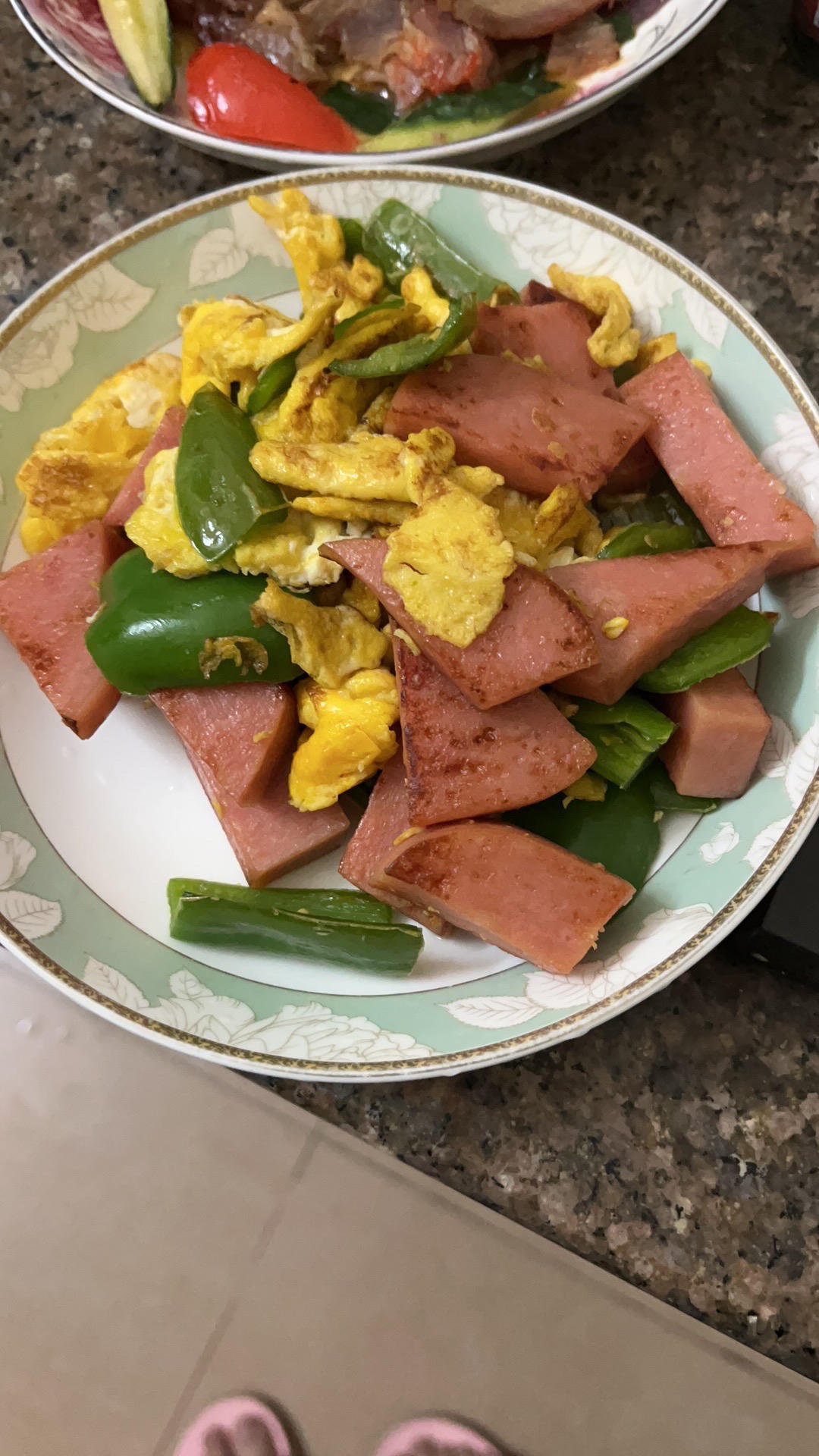 青椒火腿炒鸡蛋