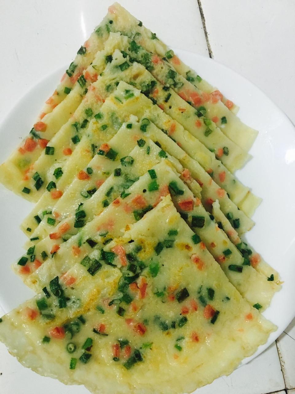 浅笑丿丶安然做的培根香葱鸡蛋饼