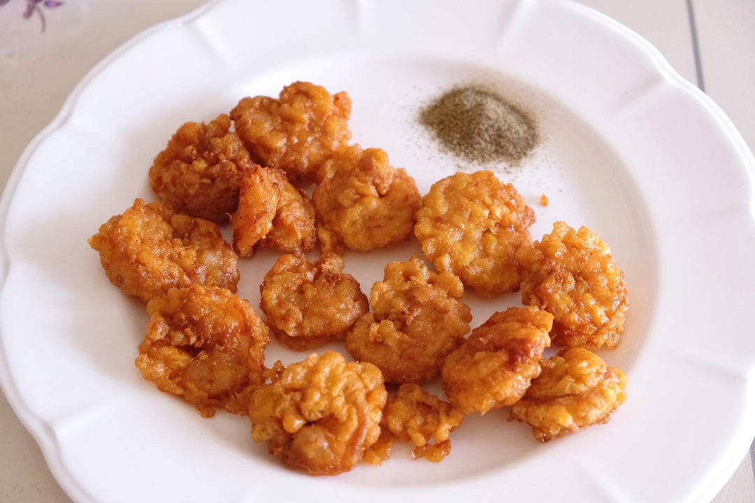 外酥里弹好吃到吮手指❗️❗️椒盐虾仁咸香酥脆