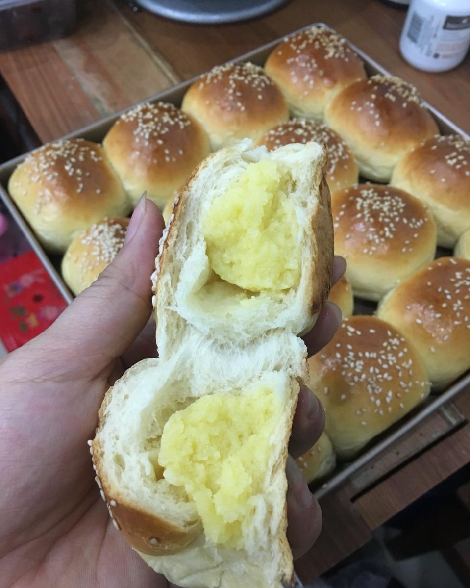奶黄小餐包-一次发酵超好吃（附快手奶黄馅制作方法）