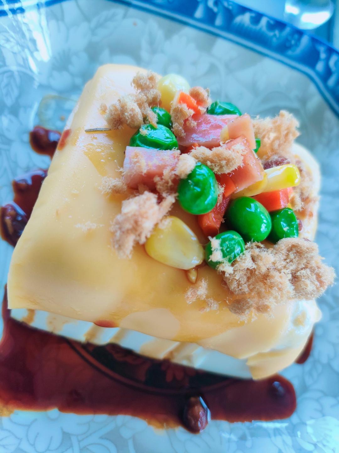 教你用2块钱成本❗1分30秒做一份日式芝士豆腐