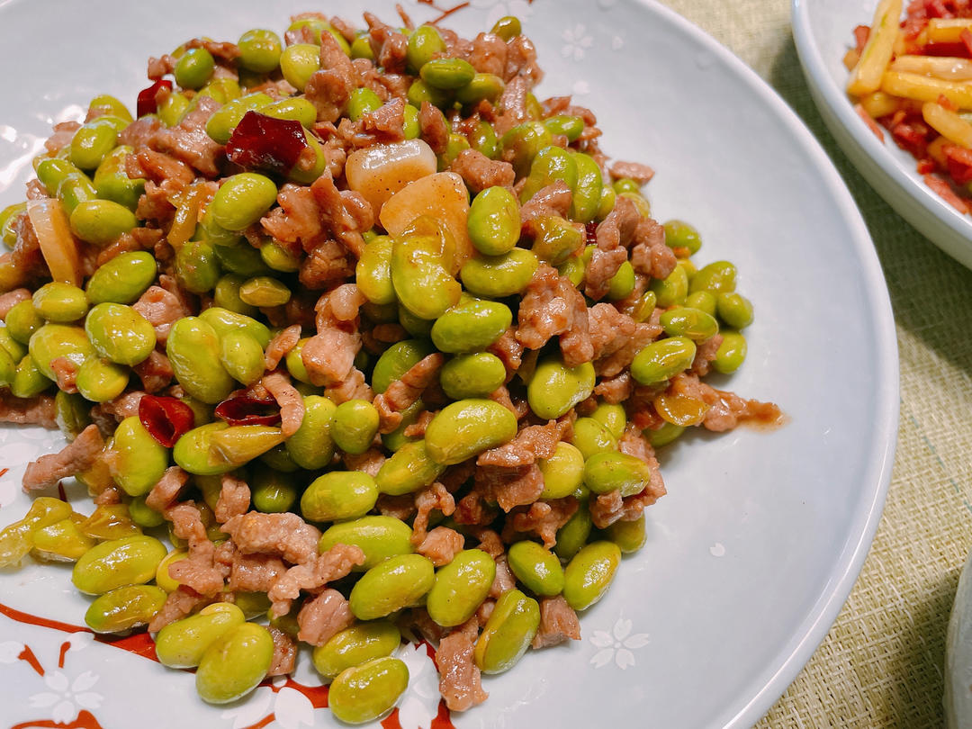 毛豆炒肉