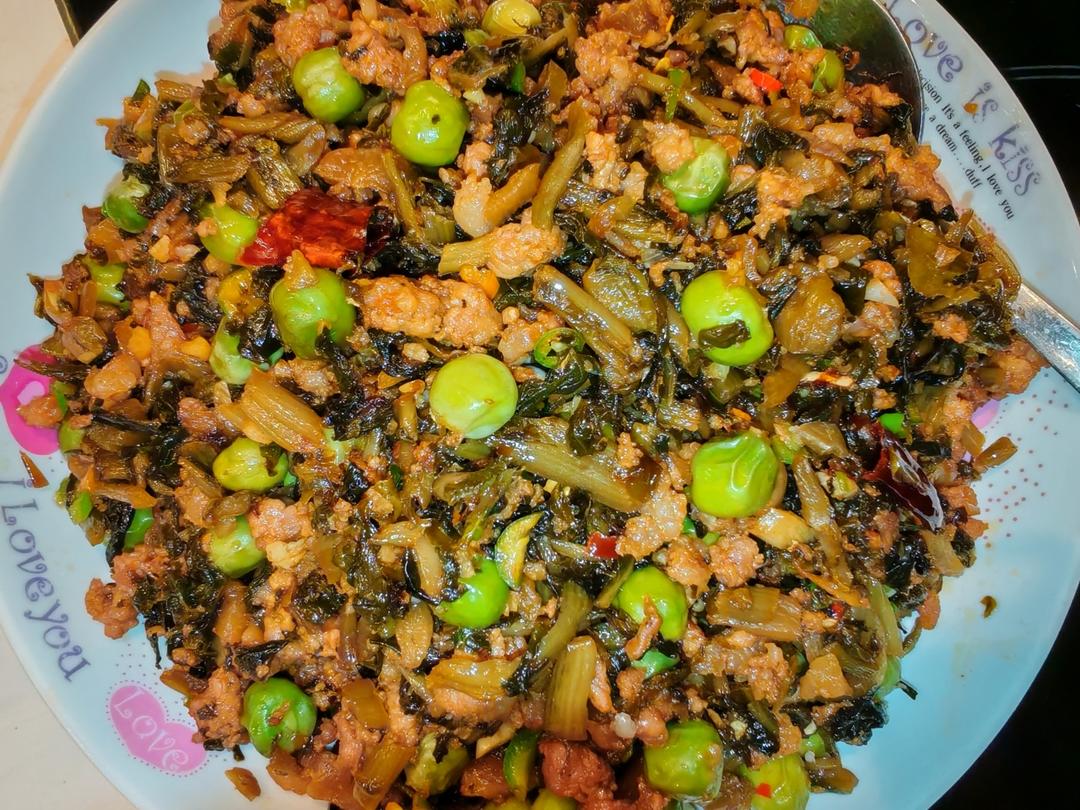 青豆酸菜肉沫