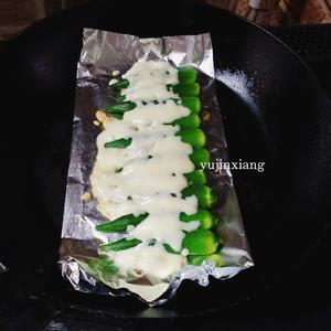 日式奶酪烤秋葵（平锅版、吐司机版两种烤法）的做法 步骤7