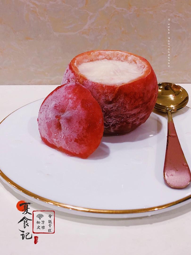 【水蜜桃冰淇淋】无需烤箱！零难度~