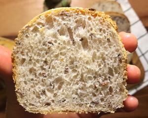 亚麻籽全麦面包（不揉面不整形）的做法 步骤10