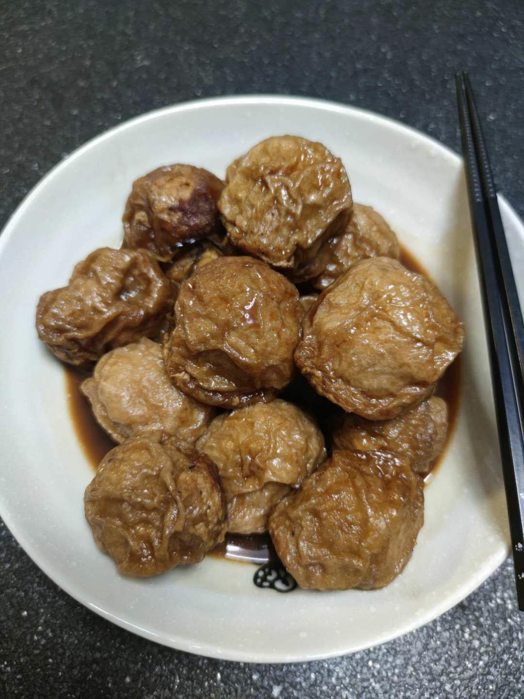 红烧油面筋塞肉