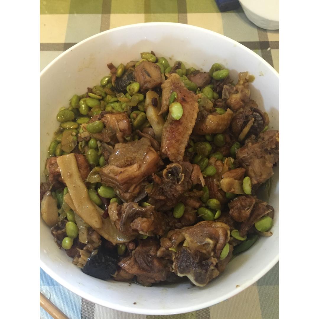 毛豆烧鸡