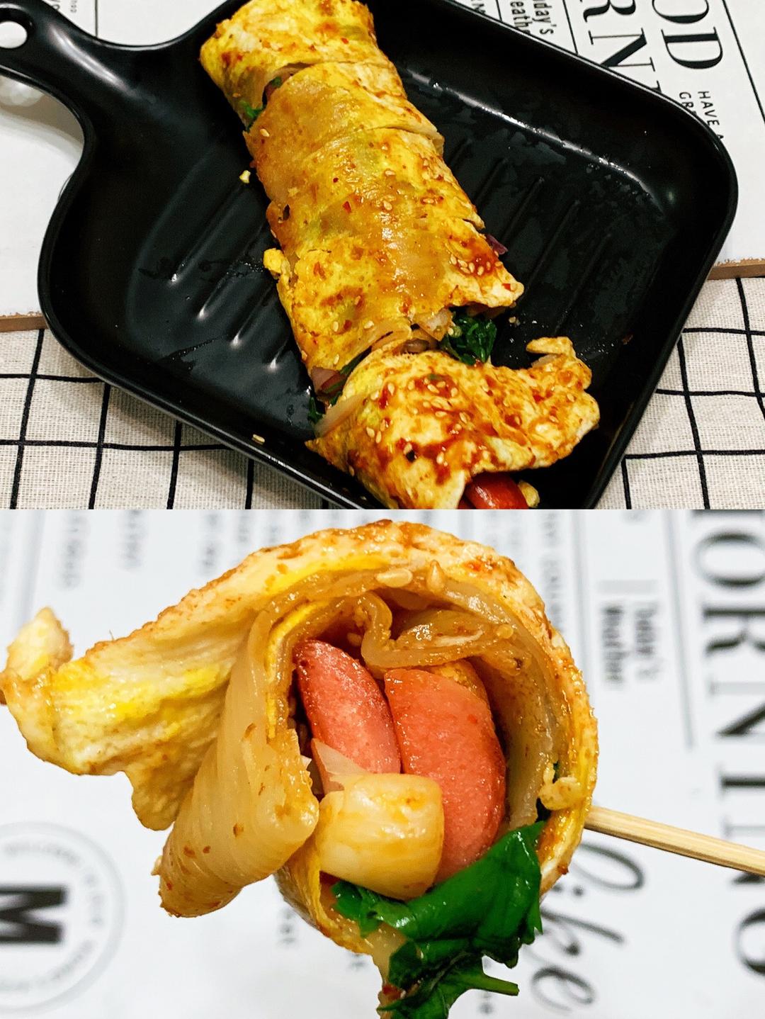 自制最正宗的烤冷面做法97秒杀路边摊的做法