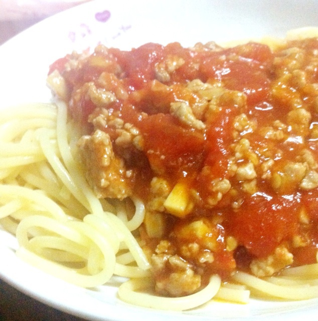 蕃茄蘑菇肉酱意大利面