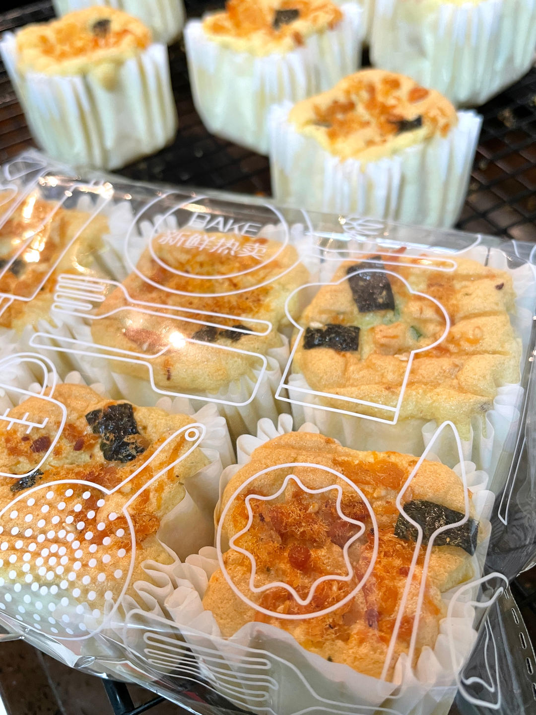 好吃不腻丨口感丰富丨香葱肉松戚风蛋糕
