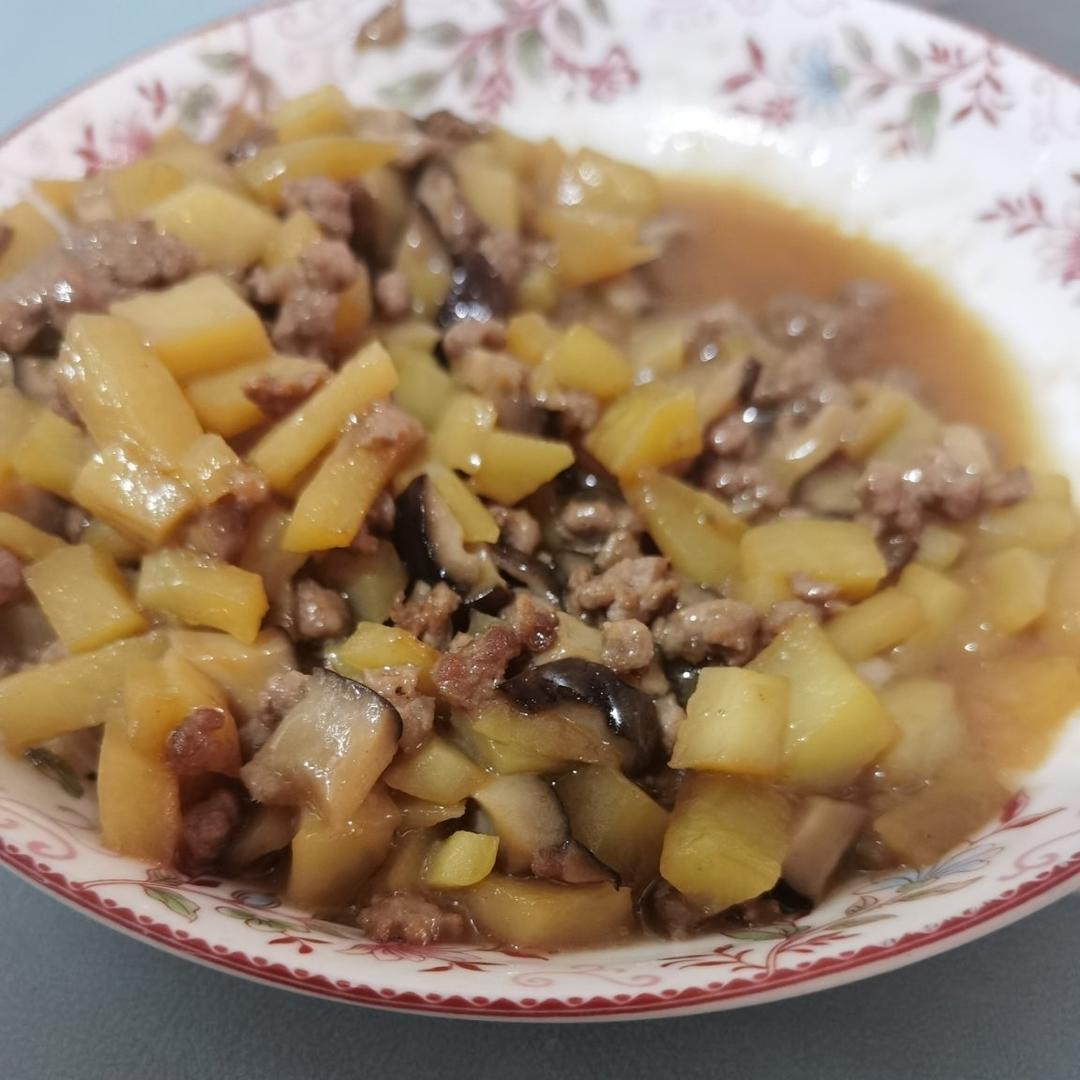 ㊙️香菇土豆肉沫拌饭❗️比外卖还好吃