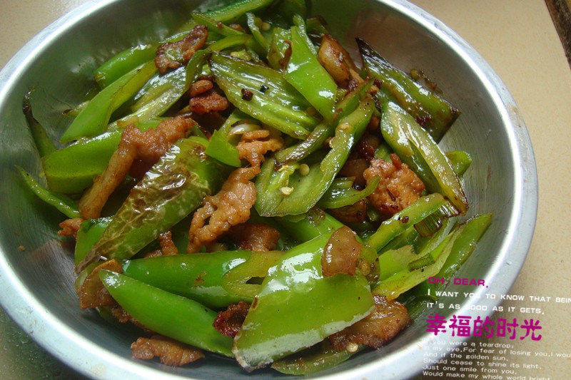 鲜肉片炒青辣椒