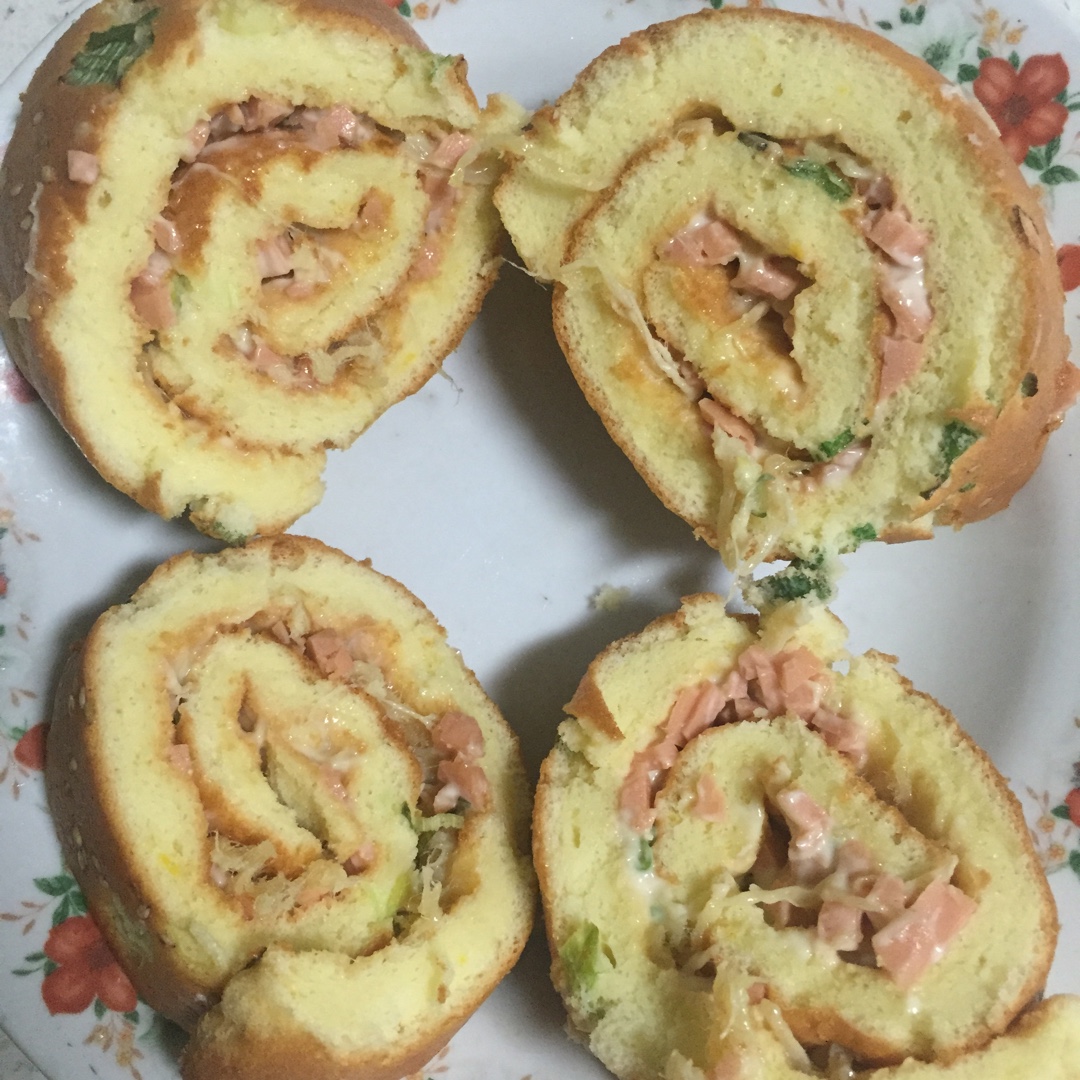 超赞的肉松火腿蛋糕卷