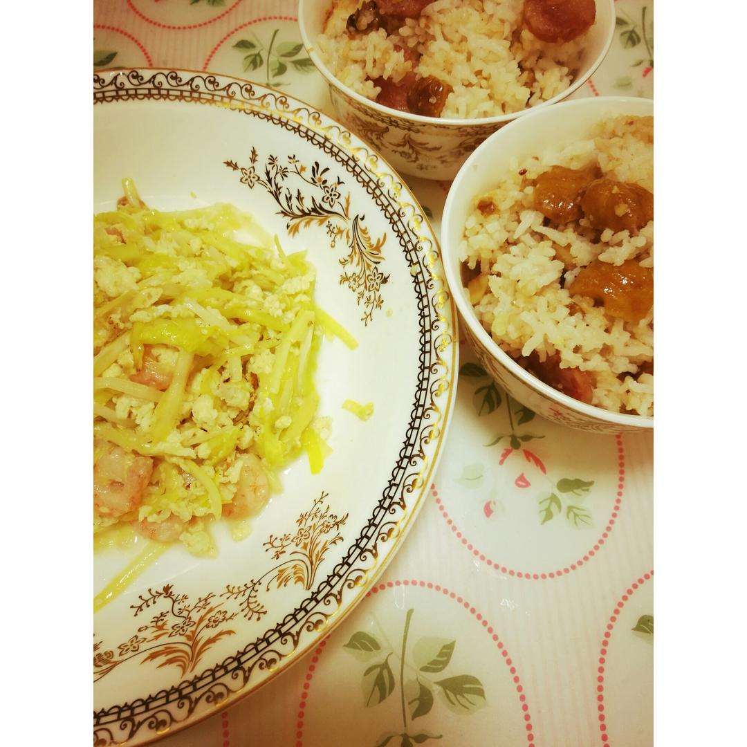 腊肠栗子饭