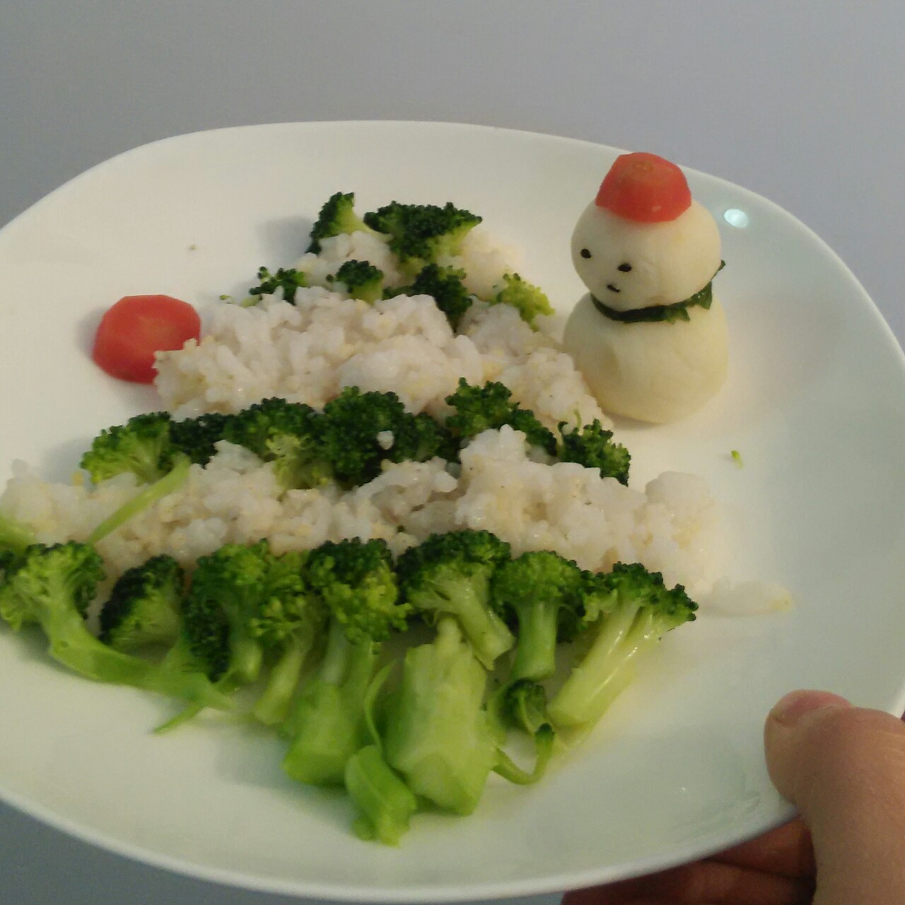 萌萌哒(^__^)土豆泥雪人~