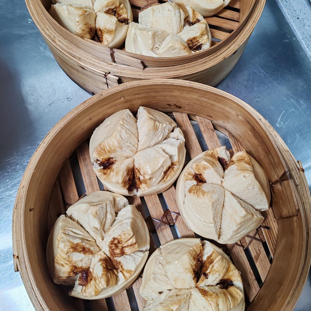 特香特细腻的波兰种红糖开花馒头