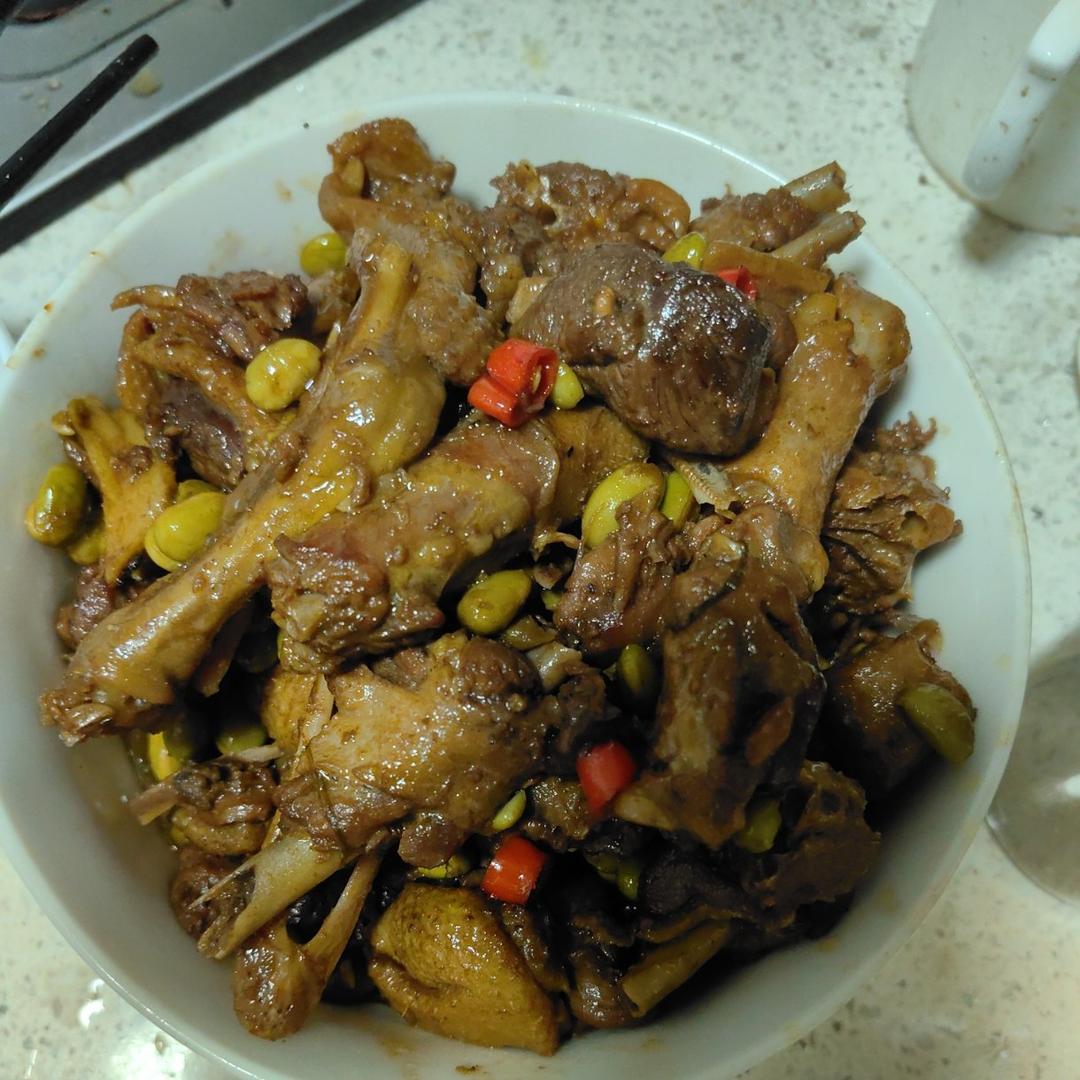 毛豆烧鸭