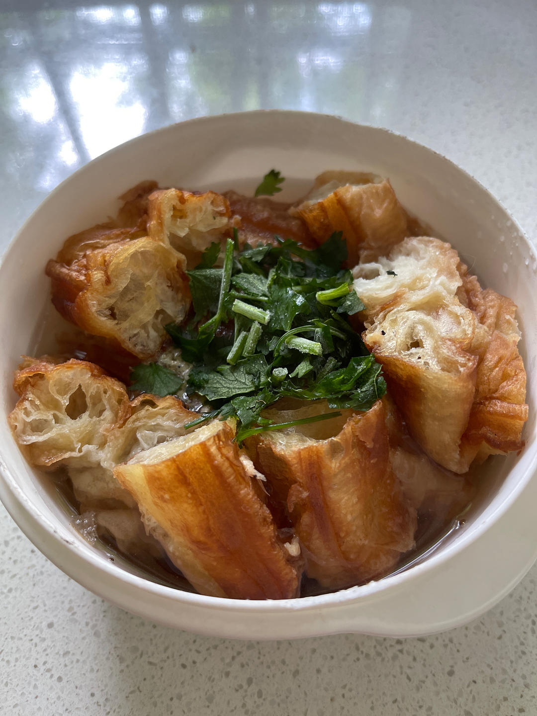 老天津果子汤（油条香菜汤）