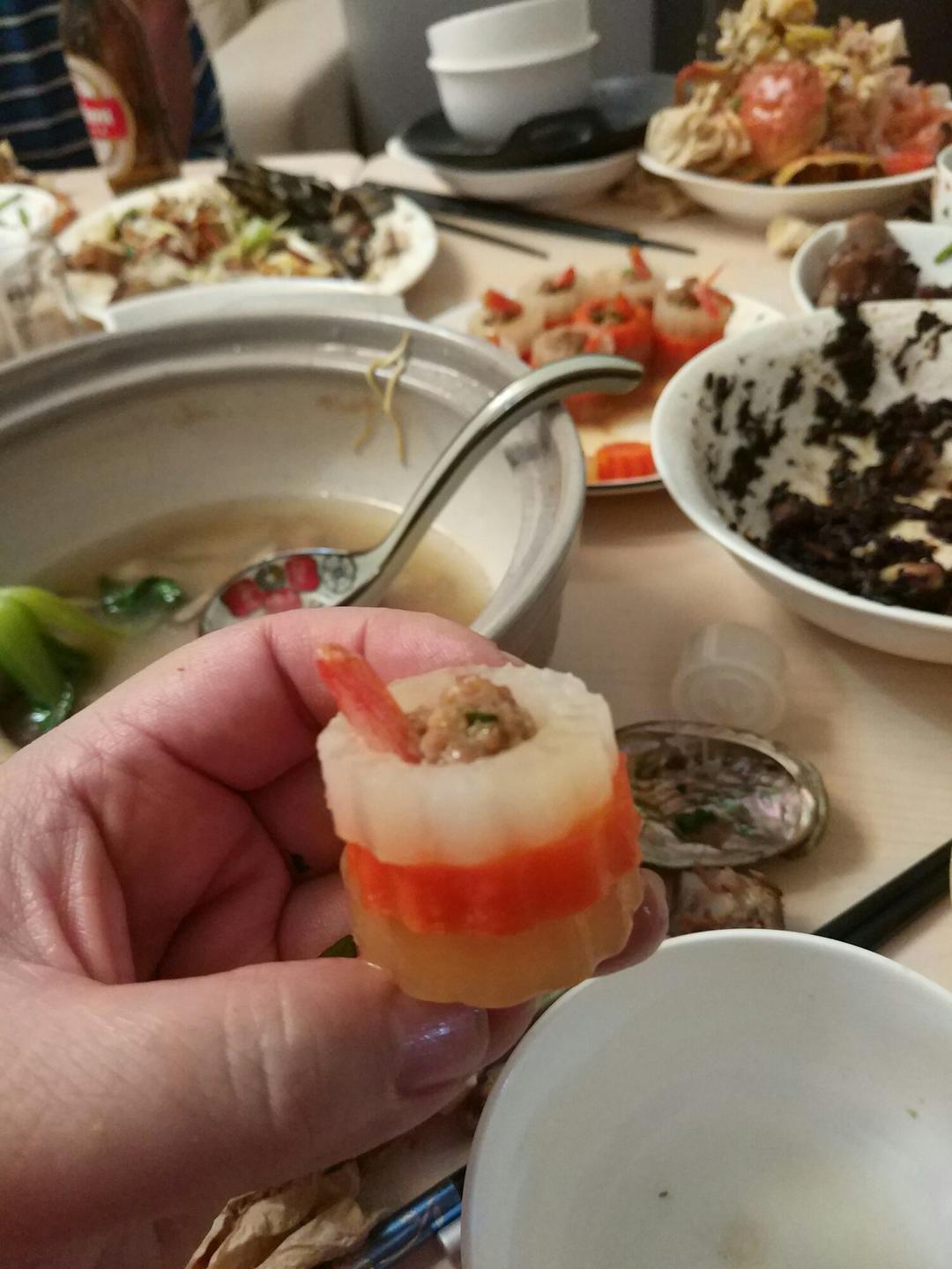 花式萝卜酿虾球