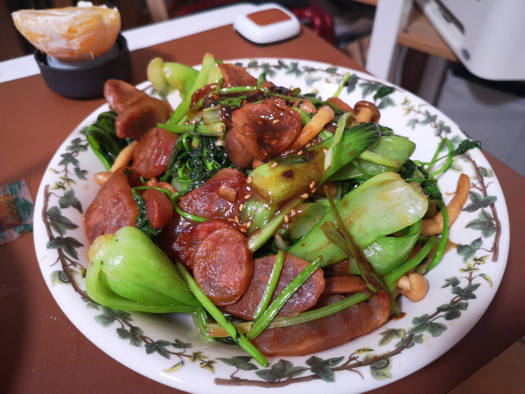 家常炒香肠