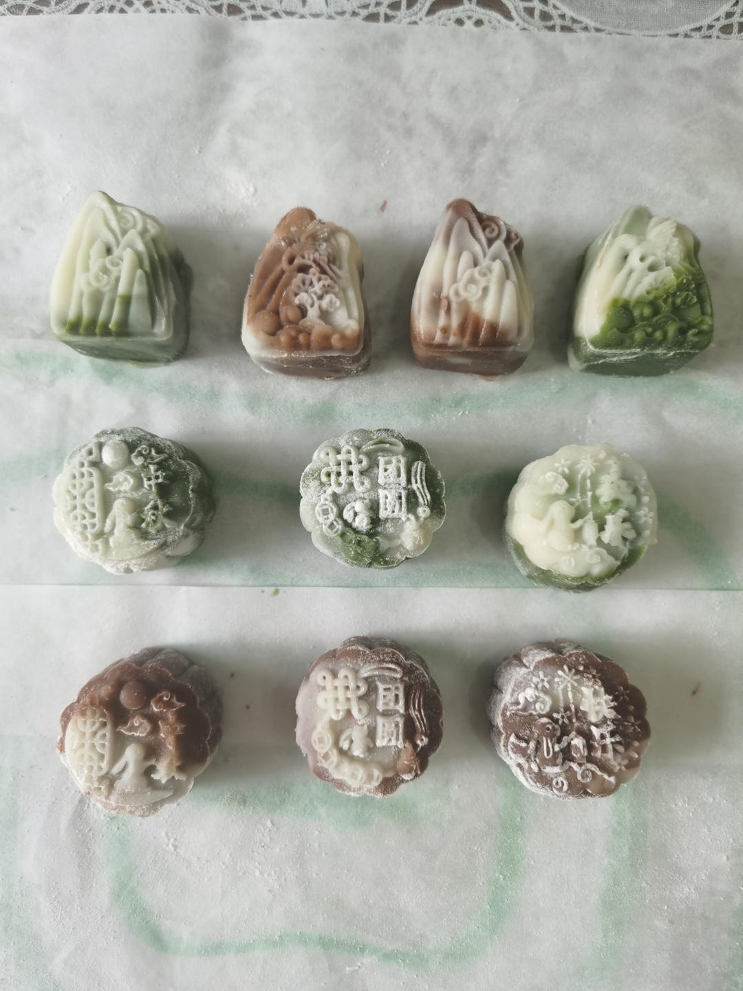 🍑蜜桃奶酪冰皮月饼，这个配方三天都不硬❗