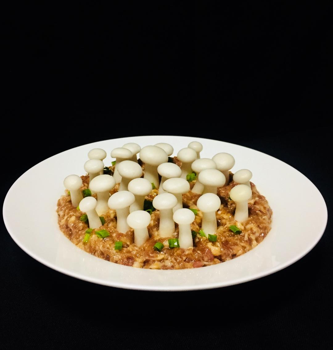 白玉菇肉饼（春回大地）