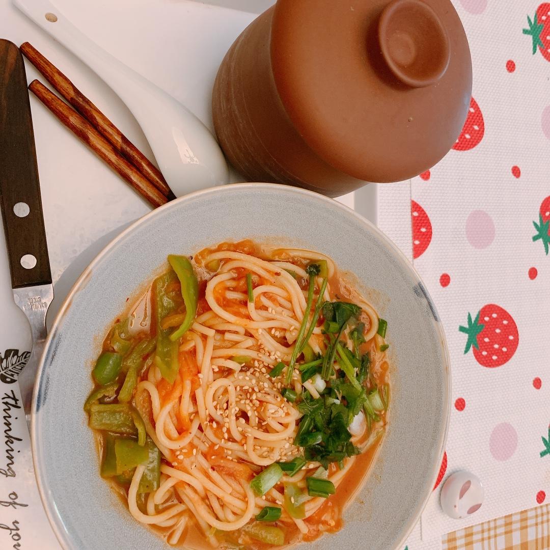 番茄青椒意大利面（中国式意大利面）