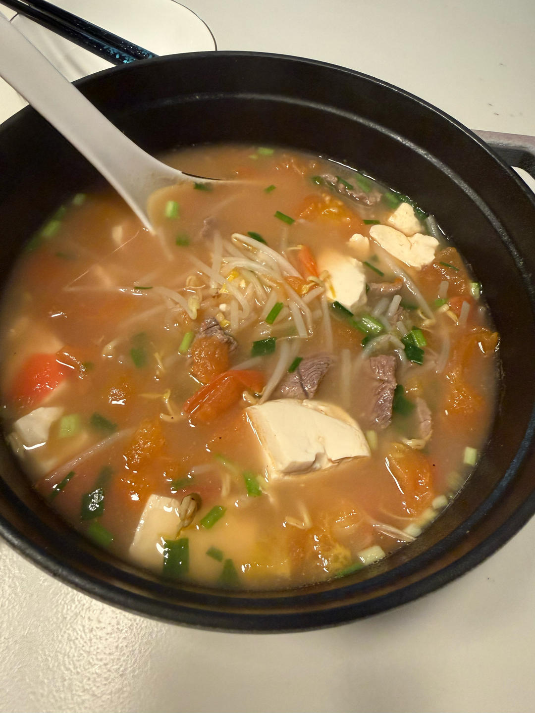 番茄牛肉豆芽汤